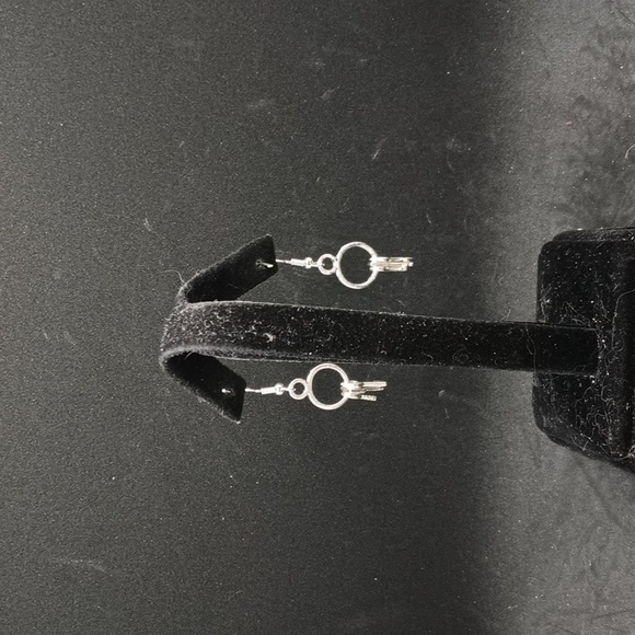 Handmade silver tone key ring earrings - Picture 3 of 3